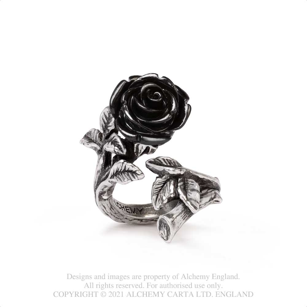 Alchemy - Wild Black Rose Bague - Couleur argent